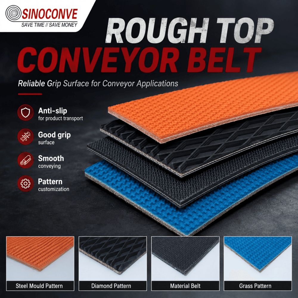 Rough Top Conveyor Belt Guide for Packaging and Light Duty Lines