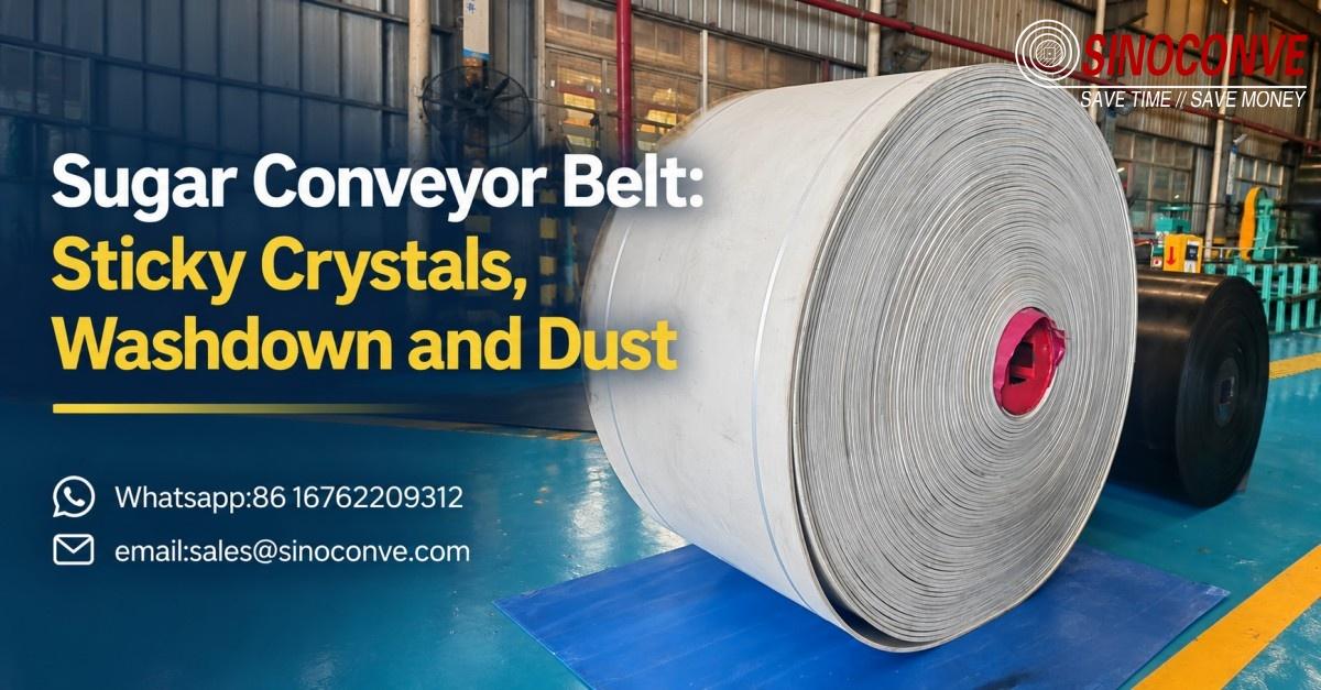 Sugar Conveyor Belt: Sticky Crystals, Washdown and Dust
