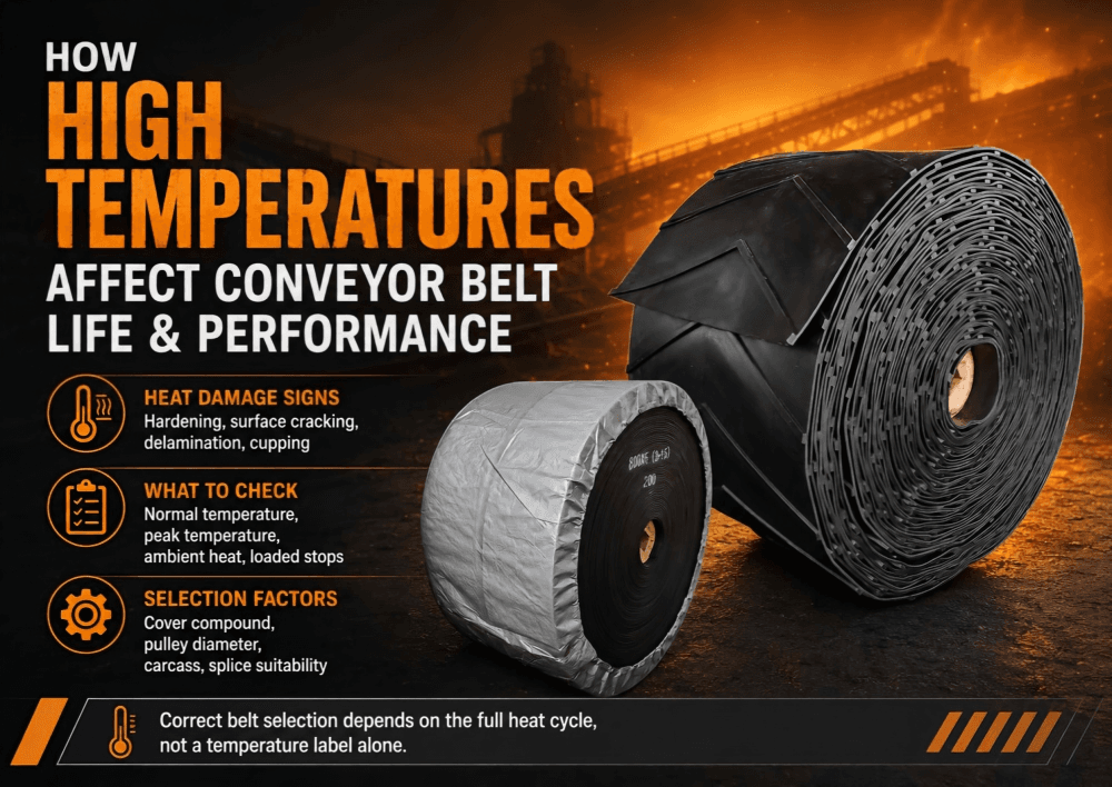 How High Temperatures Affect Conveyor Belt Life and Performance