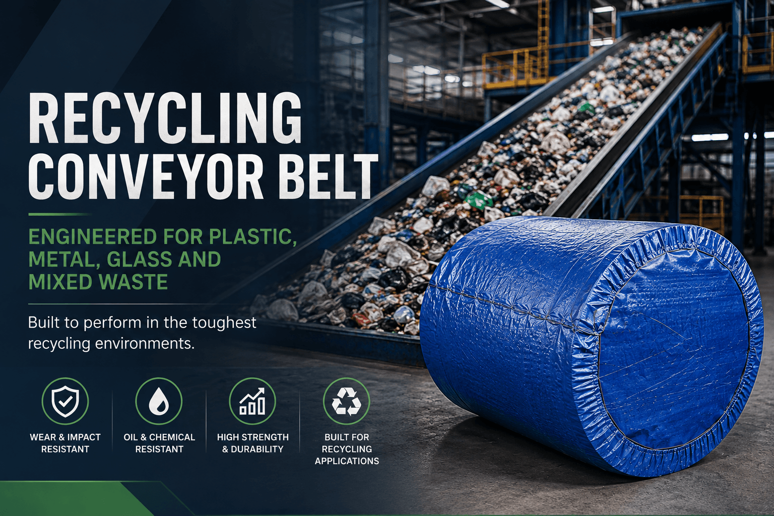 Recycling Conveyor Belt Manufacturer for Plastic, Metal, Glass and Mixed Waste