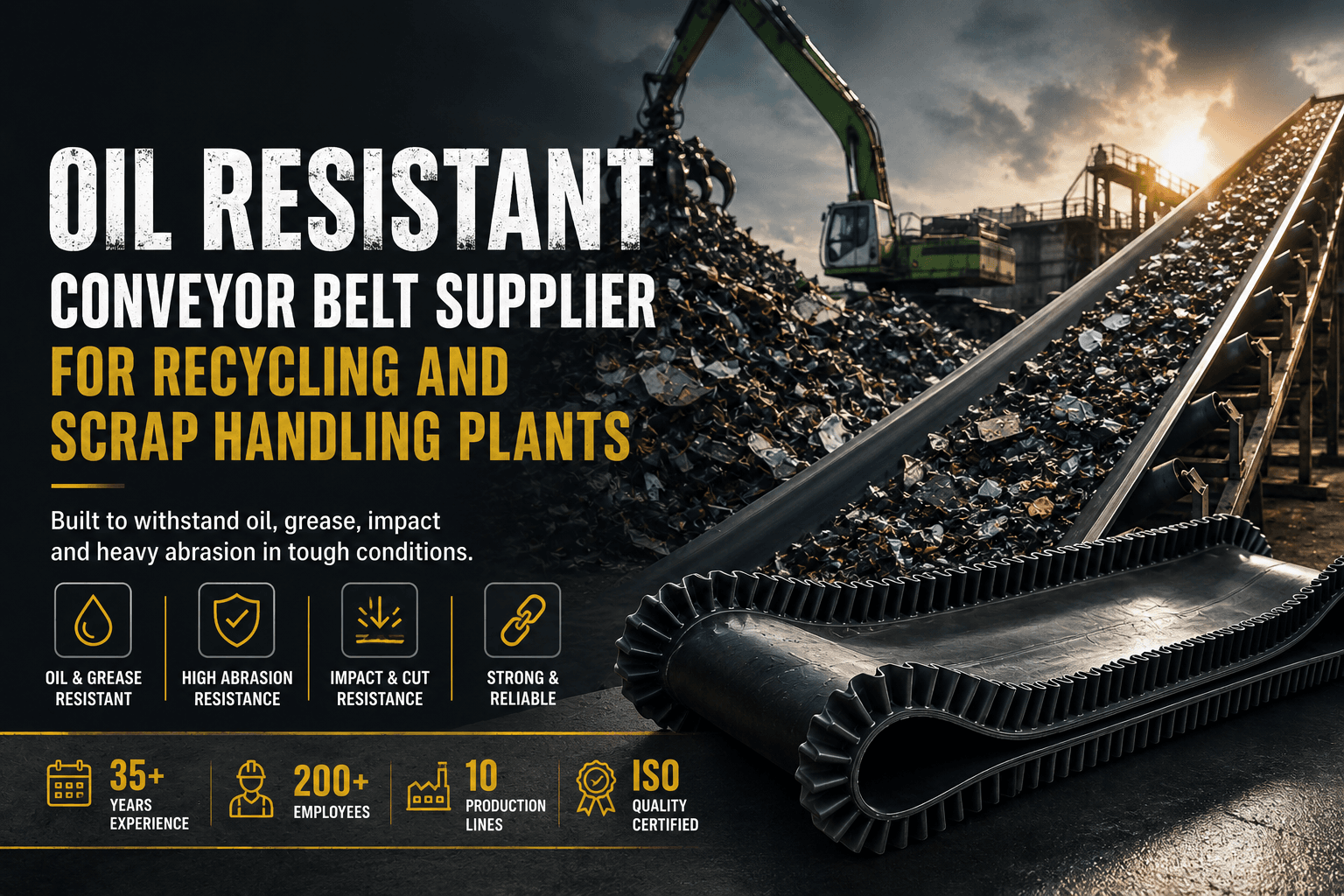 Oil Resistant Conveyor Belt Supplier for Recycling and Scrap Handling Plants