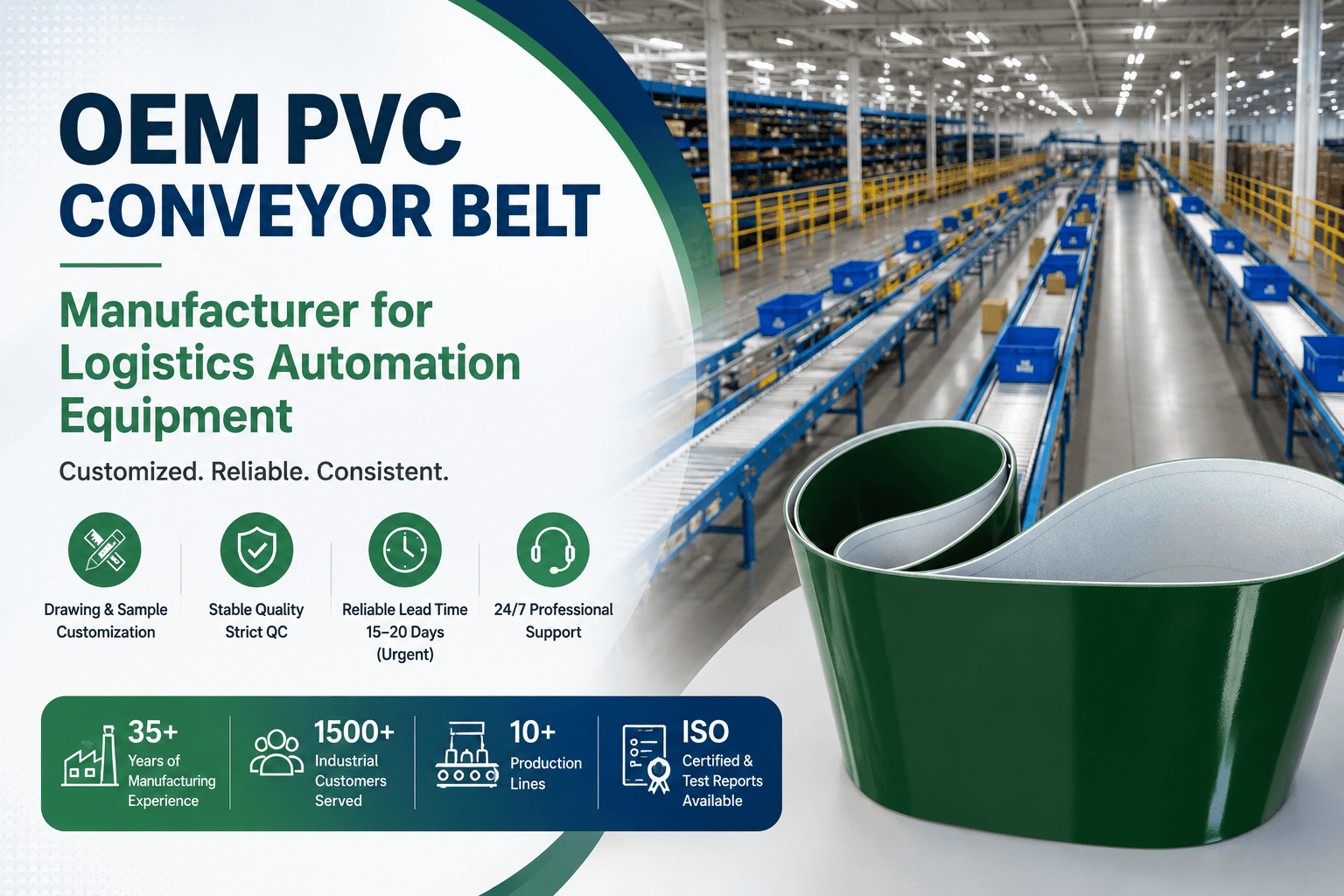 Rough Top Conveyor Belt Supplier for Carton, Bag and Box Handling