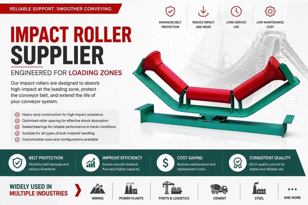 Impact Roller Supplier for Loading Zones: Rubber Rings, Bearings and Shaft Specifications