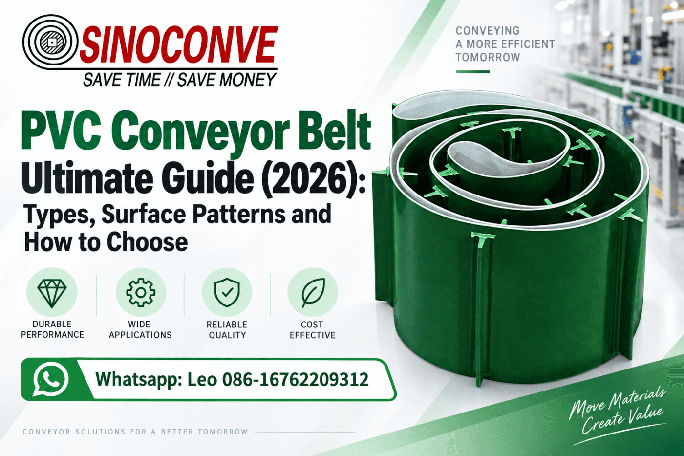 PVC Conveyor Belt Ultimate Guide (2026): Types, Surface Patterns and How to Choose