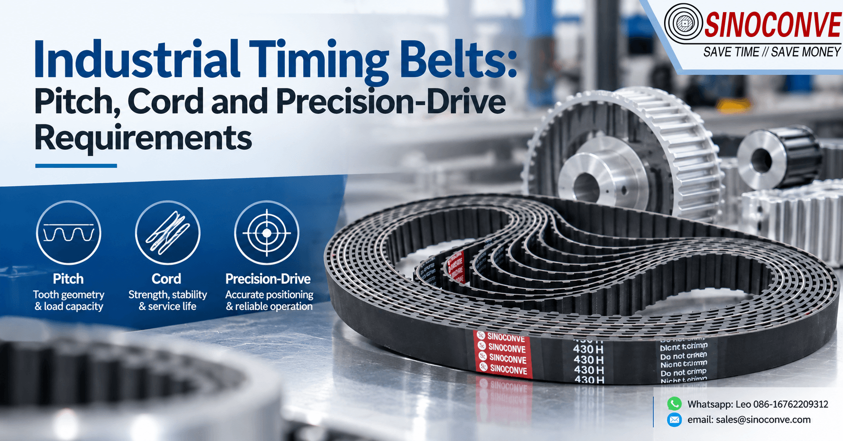 Industrial Timing Belts: Pitch, Cord and Precision-Drive Requirements
